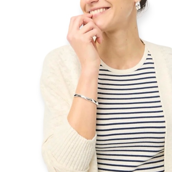 J. CREW Ivory Sweater Beach Duster Cardigan Lightweight Pockets NWT - Picture 3 of 10